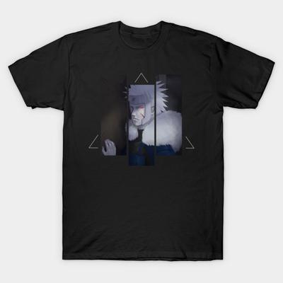 Men Black Print T-shirt Super Large TShirt Tobirama Senju Naruto Shippuden No-Cut Transfer Paper Print Cotton Tshirt