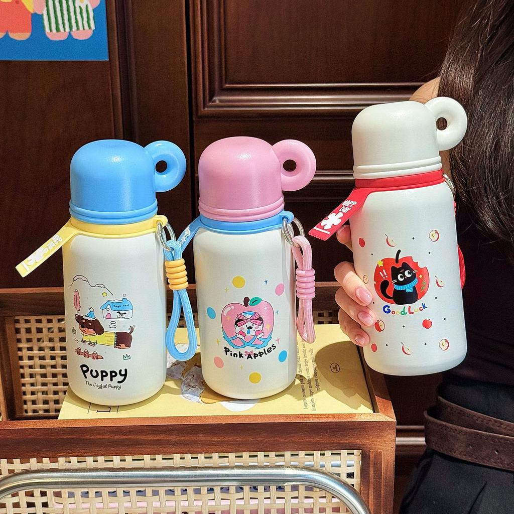 New stainless steel new bouncing cup large capacity vacuum thermos cup cartoon rope portable cup