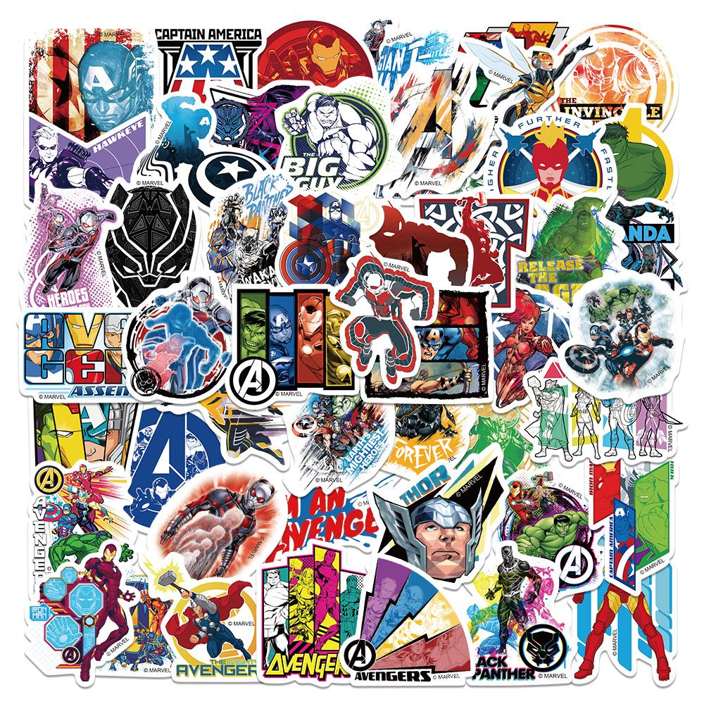 50 100PCS Marvel The Avengers Scrapbook Stickers DIY Diary Laptop Luggage Skateboard Graffiti Decal Fun Stylish Classic Toys
