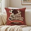 Warm Festive Christmas Red Collection Art Cushion Cover Linen Pillowcase Soft  for Sofa Bed Home Room Decor