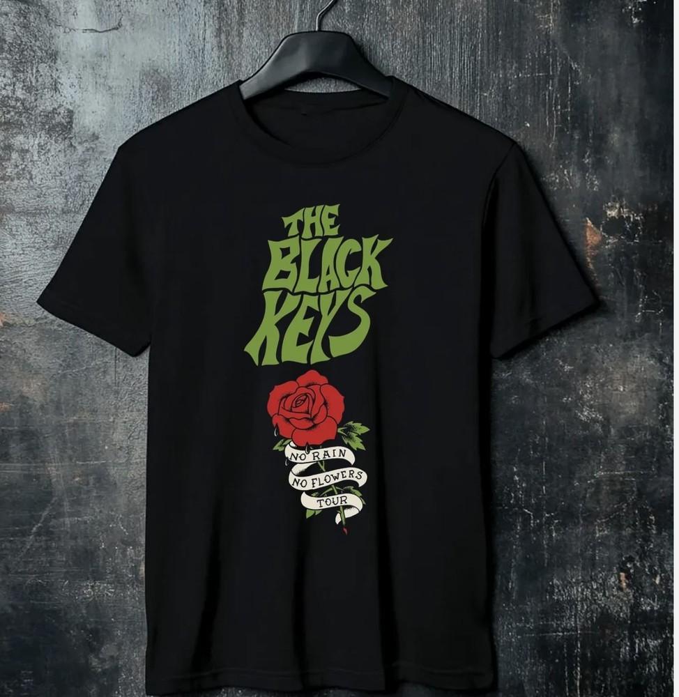 Rare The Black Keys No Rain No Flowers Tour Dates T Shirt Black All Size Unisex T-Shirt XXXL