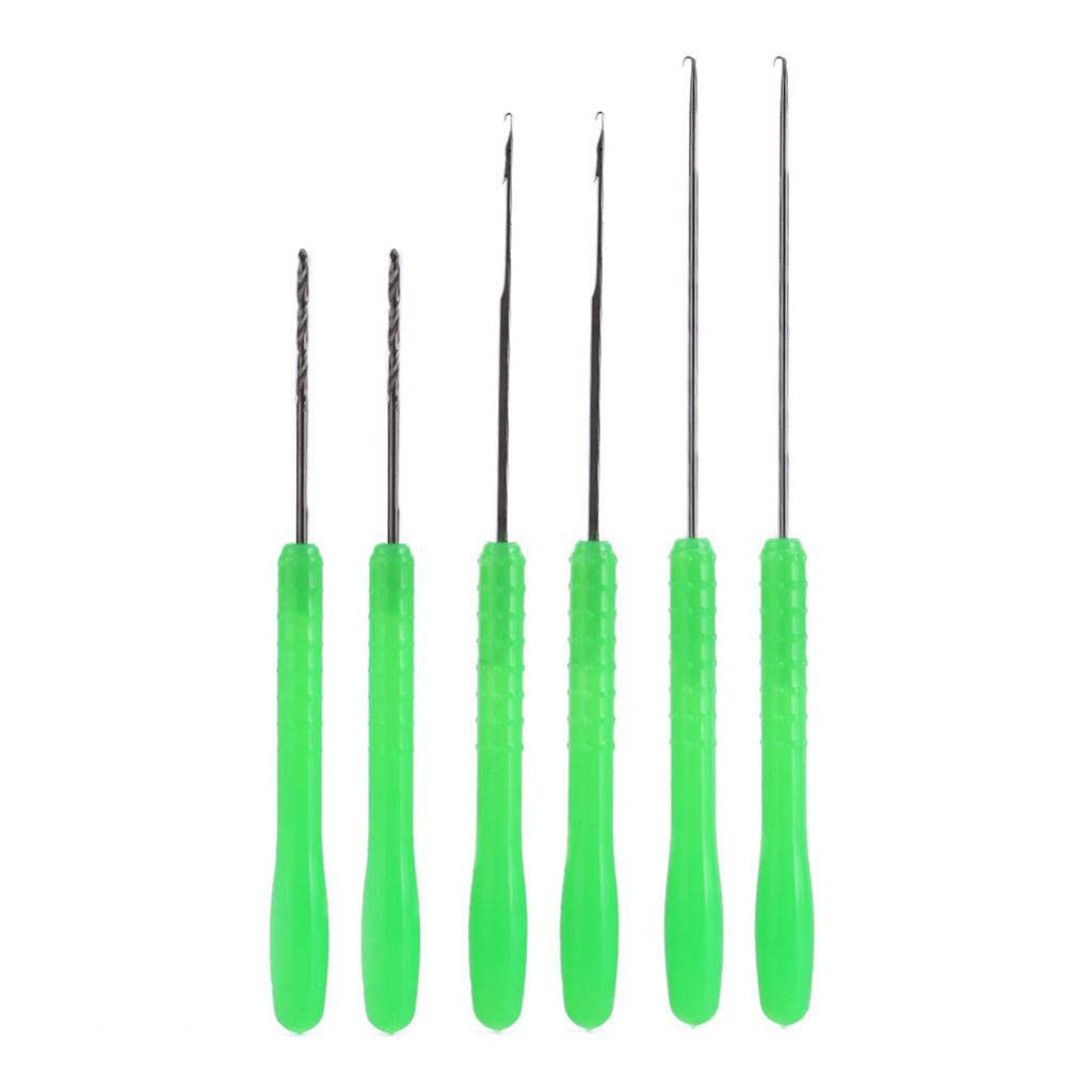 Fishing Bait Needle Tool Set Drilling Hook Needle For Making Rigs High Carbon Steel Green