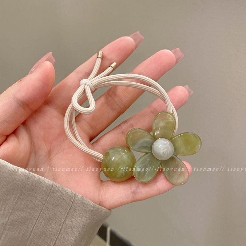 Charmantes Acryl-Blumen-Stirnband - Hochelastisches Haargummi für dickes Haar