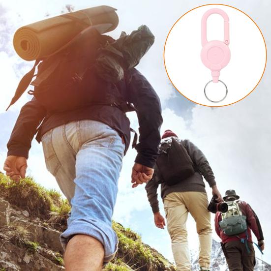 Retractable Keychain with Steel Wire Rope Carabiner Badge Reel Holder Clip Key Ring Heavy Duty Outdoor Camping Climbing Anti-lost Buckle