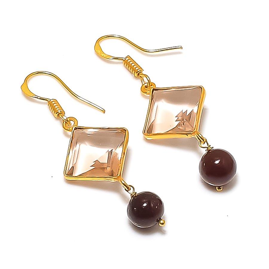 

Morganite, Tourmaline Gemstone 925 Sterling Silver Jewelry Earring 1.97 GK-7359