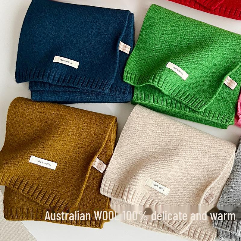 "Sciarpa Australiana in Pura Lana e Cashmere - Unisex, Calda, Maglia a Tinta Unita per l'Inverno"