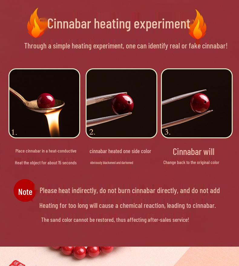 Lingxi Cinnabar Crystal Sand Bracelet with Raw Stone 