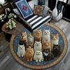 Cats Round Area Rug,Carpet Rug for Living Room Bedroom Sofa Playroom Decor,Non-slip Floor Mat