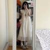 Summer New French Coffee Break Round Neck Small Flying Sleeve Dress Women's Niche Fresh Age Reduction Loose and Thin Vest Skirt