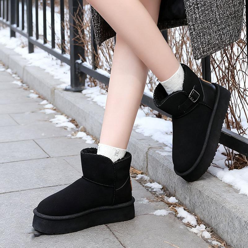 Fashion fur warm thick-soled snow boots women's winter velvet thickened new cotton shoes