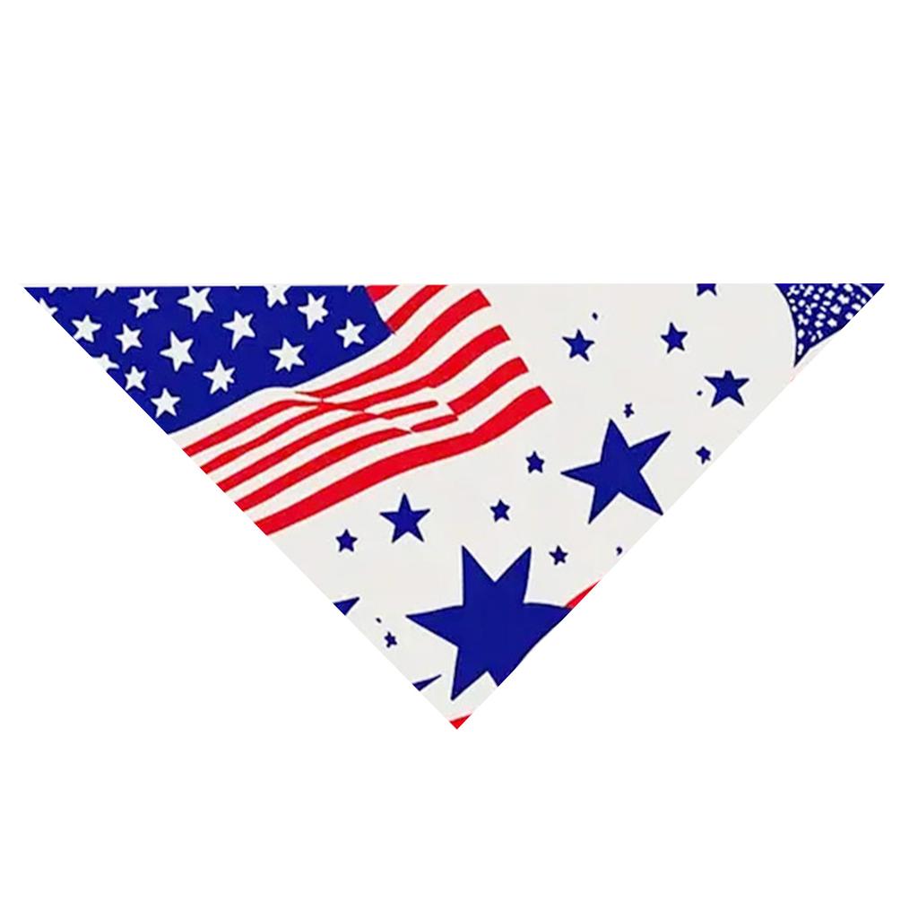 Pet Bandana with Distressed Flag Print Triangular Scarf for Dogs Adjustable Neck Accessory for Independence Day Outdoor Events