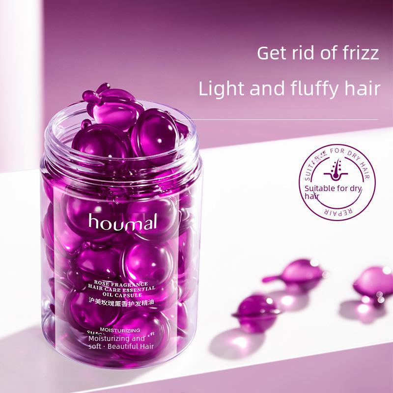 Humei Rose Aromatherapy Hair Essential Oil Capsules for Nourishing and Repairing Soft Perms