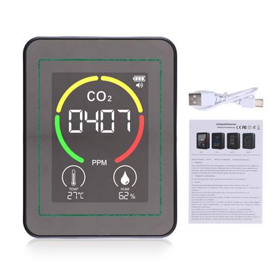 3 In 1 Air Quality Detector, Real Time Carbon Dioxide, Humidity, Temperature Monitoring, 2.8 Inch Color Screen,
