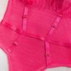 Sexy durchsichtiger Camisole-Body mit Mesh-Einsätzen, Bügel und Choker