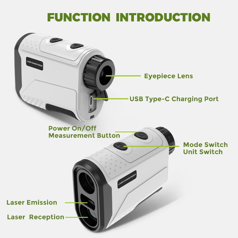 INORM Golf Laser Rangefinder 1200 Yards 6X Lens Golf Compensating Hunting Range Finder Built-in Battery Measuring Tool
