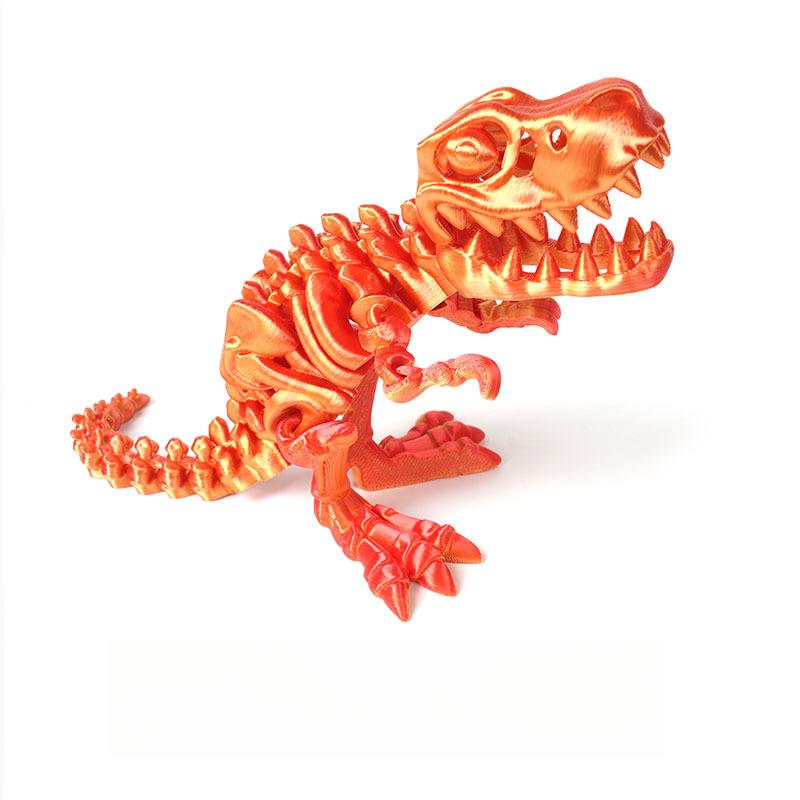 3D Printed Dragon Funny Crafts Model Decoration Fidget Toy Rotatable Tyrannosaurus Rex Skeleton Dinosaur Gift for Kids Birthdays