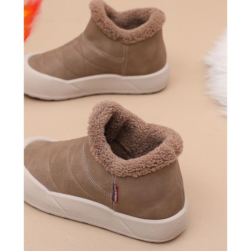 Women's Fashion Winter Snow Boots, Warm Faux Fur Lined Slip-Resistant Ankle Boots, Comfortable Casual Slip-On Shoes for Women