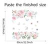 Bunte Kleine Frische Rosa Pfingstrosen Blumen Grüne Blätter Wandaufkleber Babyzimmer Dekoration Schlafzimmer Heimdekor Wandsticker Poster