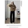 Maternity pants autumn and winter wear European cotton lint wide-leg pants loose large size casual support long leggings spring and autumn winter wear