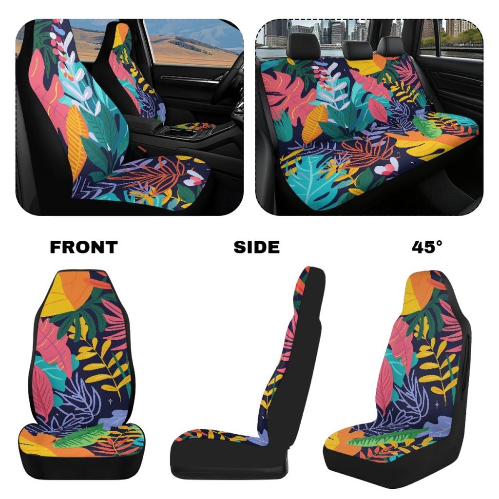 Universal Car Seat Covers Abstract Art Digital Print Waterproof Airbag Compatible Front Rear Seat Protectors Full Set Easy to Maintain