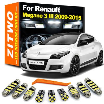 ZITWO For Renault Megane 3 III MK3 Hatchback Estate Grandtour Coupe 2009-2015 LED Bulb Interior Map Dome Reading Door Light Kit