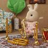 7/14pcs Golden Musical Instrument Ornaments Miniature Guitar Violin Saxophone Figurines Dollhouse Miniatures Desktop Decorations