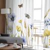 Fenstervorhänge mit Blumen- und Schmetterlingsmotiv, Weizenohr, für Wohnzimmer, Schlafzimmer, Küche, Chiffon, durchsichtige Fensterbehandlung