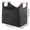 Felt Books Organizer Home Organization Large Capacity Kids Toys Clothes Box Foldable Firewood Storage Baskets with Wood Handles