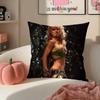 Pop Superstar BBritney Spears Cushion Cover Pillowcase Short Plush Invisible Zipper Room Sofa Cushion Cover
