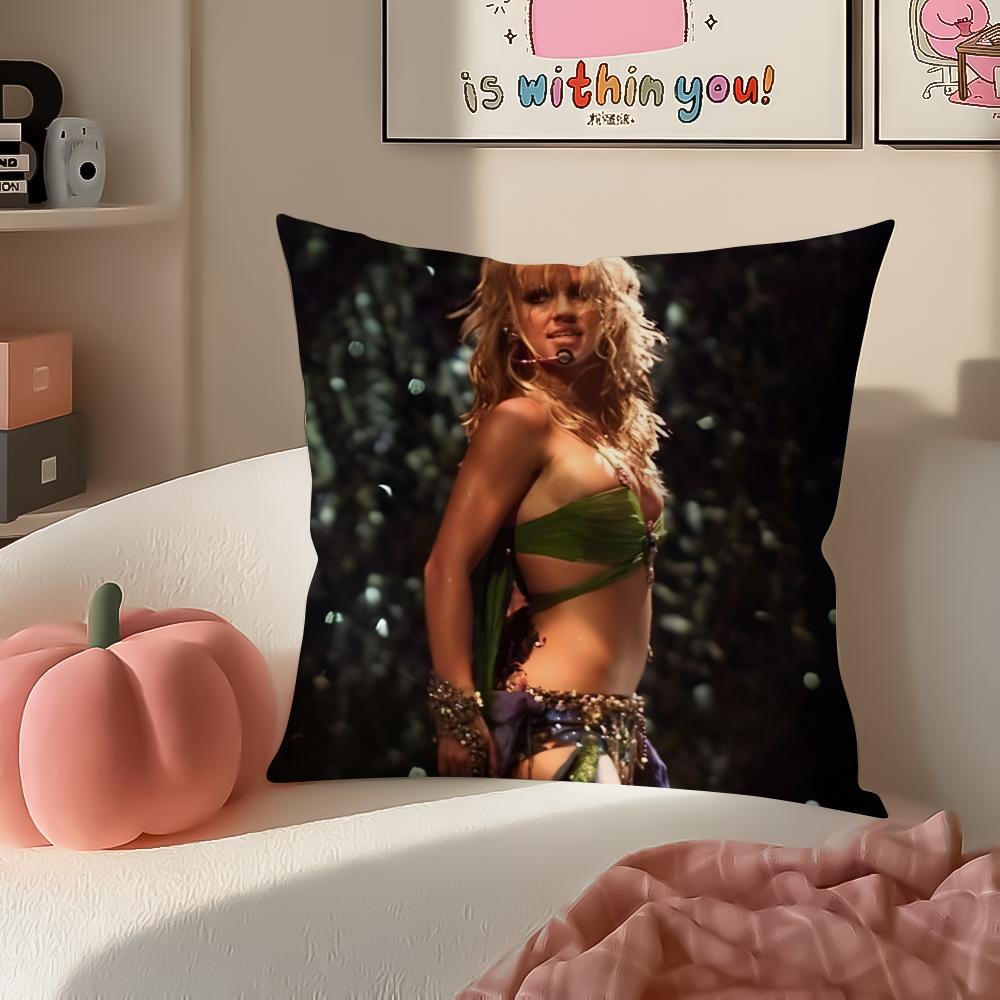 Pop Superstar BBritney Spears Cushion Cover Pillowcase Short Plush Invisible Zipper Room Sofa Cushion Cover
