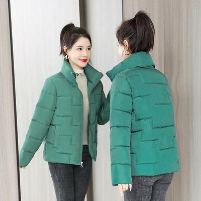 Autumn Winter Short Stand Collar Jackets For Women Casual Solid Color Thicken Parka Ladies Soft Warm Coat Outwear