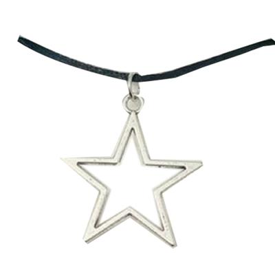 Y2K Star Pendant Necklace Wax Chain Choker Necklace for Men Women Fashionable Hollow Star Pendant Necklace Jewelry Gift