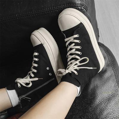 New Men's Thick-soled Heightening High-top Canvas Shoes Casual Trend Men's Shoes Niche High Street Board Shoes Men
