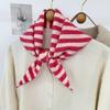 Fashion Soft Knitted Triangular Scarf Warm Wool Striped Pattern Wool Scarf Versatile Design Triangle Scarf Daily Outfit
