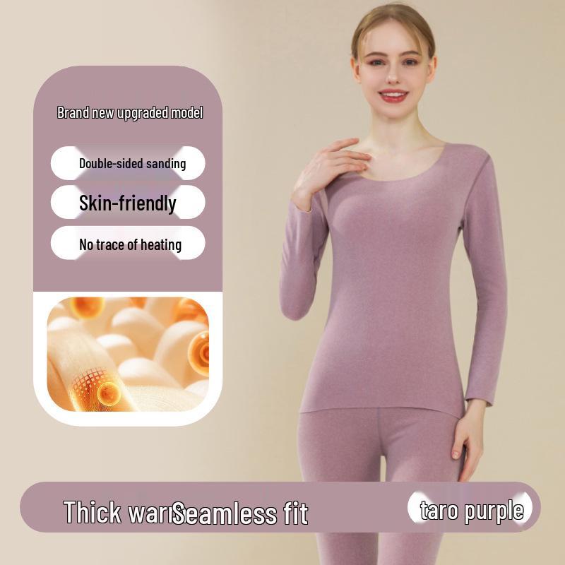 2025 Neue Wolle Seide Doppelseitiges Fleece Unterwäsche Set für Damen und Herren - Warme Herbstkleidung