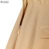 ZANZEA Women Casual Square Collar Long Sleeve Elegant Long Dress