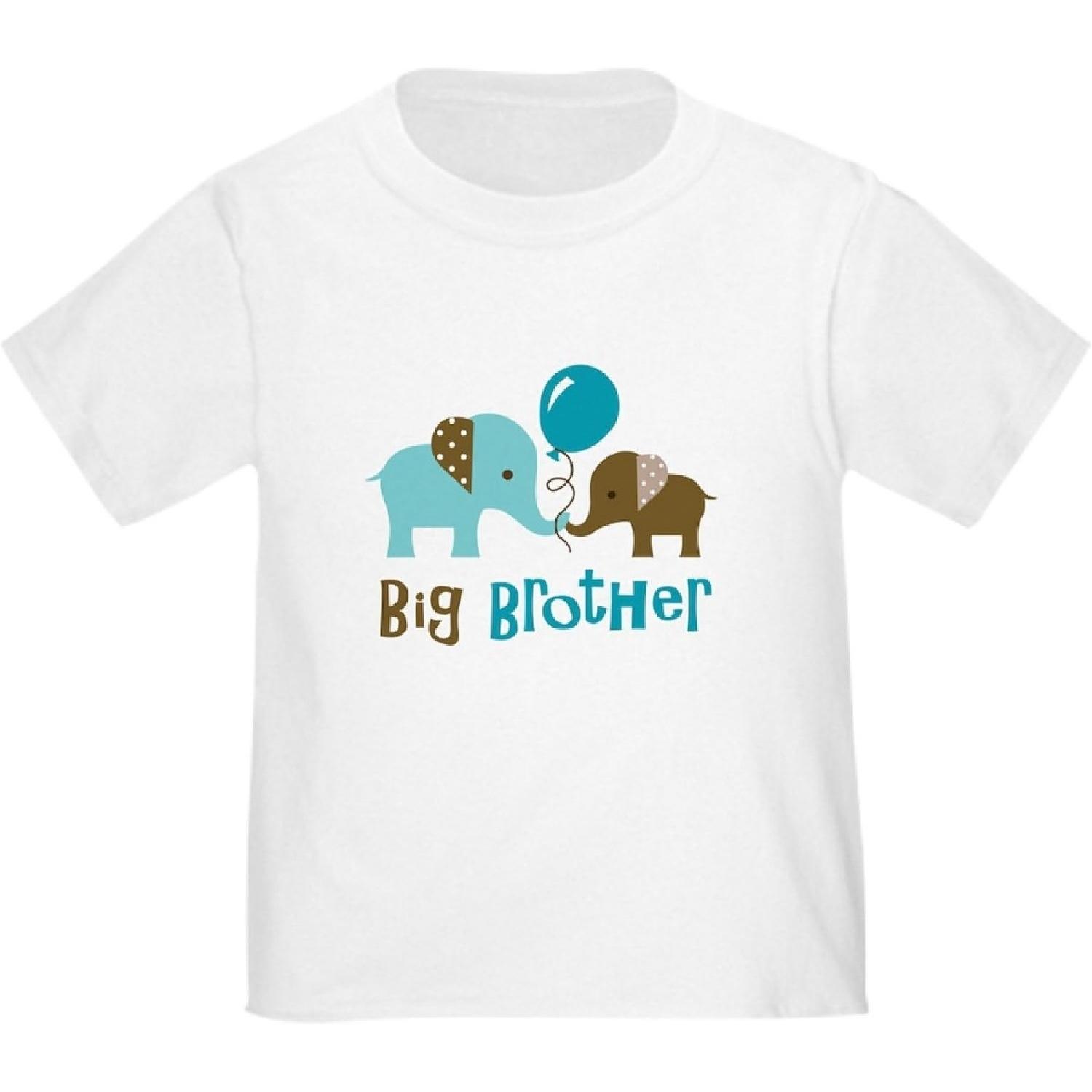 CafePress Big Brother Mod Elephant Toddler T Shirt Cute Toddler Graphic T-Shirt, 100% Cotton XXXXXL белый