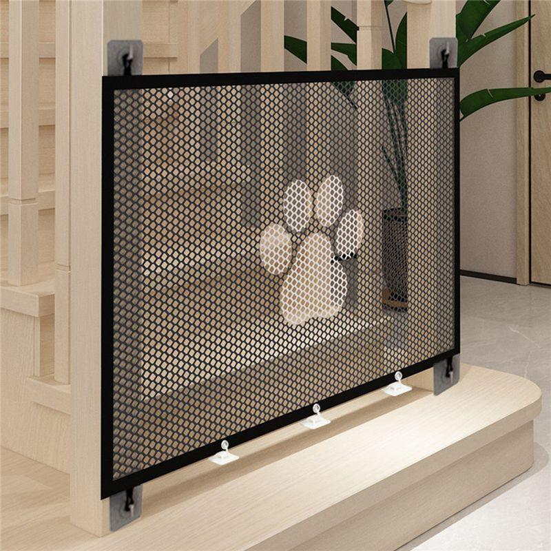 Porte-moustiquaire rétractable ABIY Barrière d'encadrement de porte Barrières pour animaux de compagnie Pliable portable Barrières pour chiens D0LD