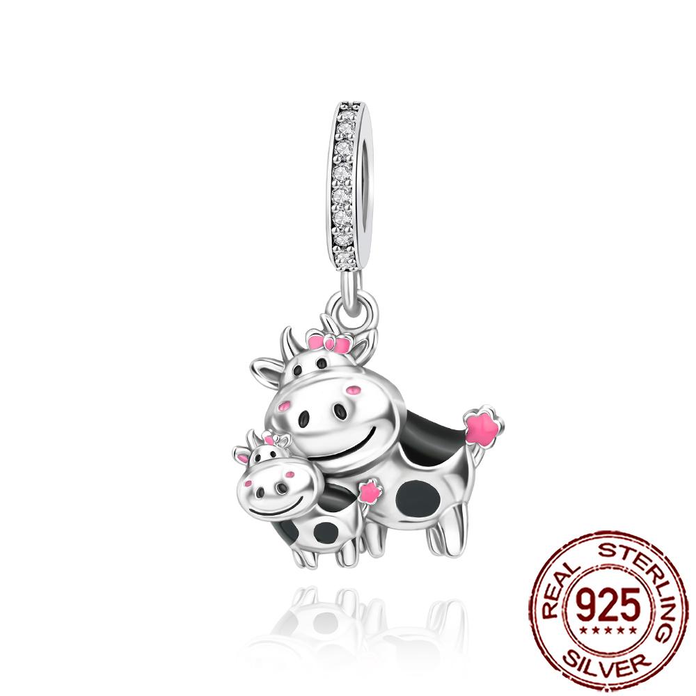 New Charms Copper Cat Dog Flamingo Chameleon Axolotl Animal Beads Fit Bracelet Necklace Women Diy Jewelry