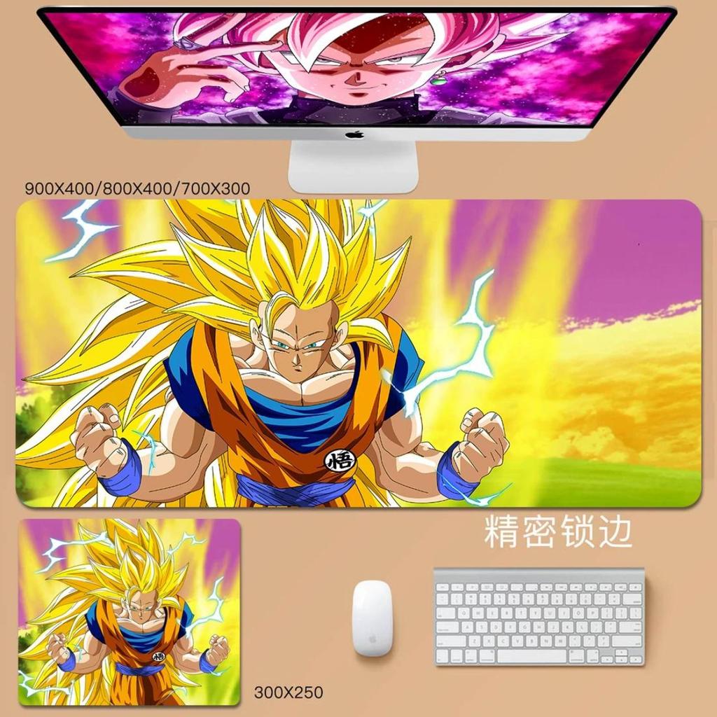 Laptop-Mauspad Dragon Ball Animation Son Goku Leder-Mauspad Cartoon Vegeta Bulma Broly Großes Tastaturpad Schüler Lernen Schreiben Schreibtischunterlage