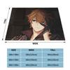Childe Hutao Tartaglia Genshin Impact Blanket Acg Anime Flannel Funny Warm Throw Blanket for Chair Covering Sofa Autumn/Winter