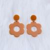 Minimalist Simple Fashion Rose Floral Acrylic Earrings Geometric Retro Temperament Flower Versatile Jewelry For Women
