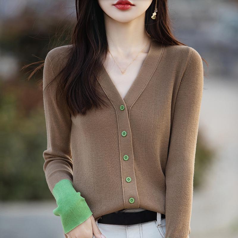 Cardigan da donna leggero 50% lana 50% seta di gelso - Maglieria versatile per 4 stagioni per comfort e stile tutto l'anno