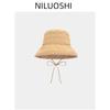 Sweet and cute lace blue bucket hat women's spring summer sunshade sunscreen basin hat outdoor big brim climbing hat tide