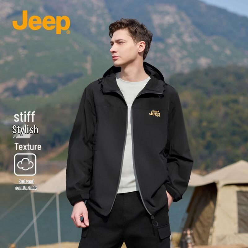 JEEP Men s Spring/Autumn Hooded Casual Jacket 3XL
