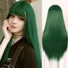 Parrucche Sintetiche Lisce con Frangia Capelli Lunghi Setosi Resistenti al Calore Parrucca Completamente Meccanica Parrucca per Cosplay Festa per Donne alla Moda