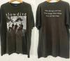 Slowdive 90s 2-zijdig kort mouw Zwart T-shirt Heren Dames S-5XL