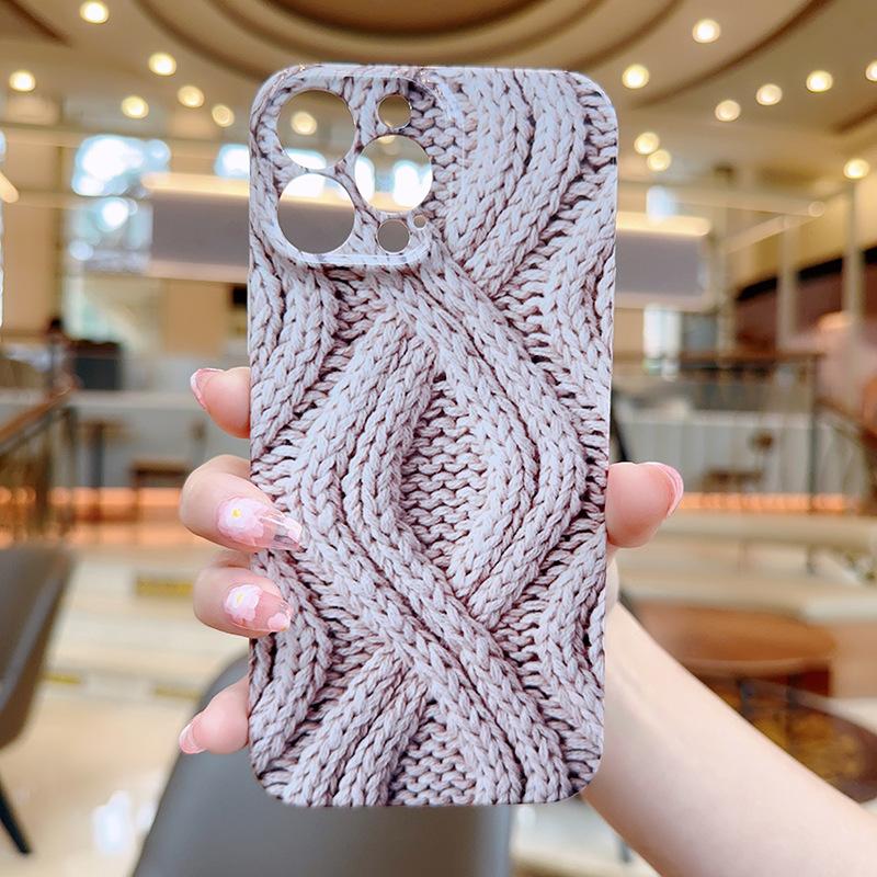 

Cotton and Linen Wool for 14promax for Apple Phone Case for IPhone15 Film Case 13pro High-end Niche For iPhone 17PROMAX
