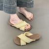 Vintage thick-soled wedged woven cross-strapped slippers outer sandals vacation beach cool slippers