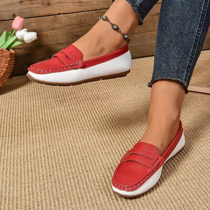 Shoes for Women 2024 Plus Size Loafers Women's Flats Daily Casual Flats Women Mixed Colors Round Toe Slip on Light Shoes Female